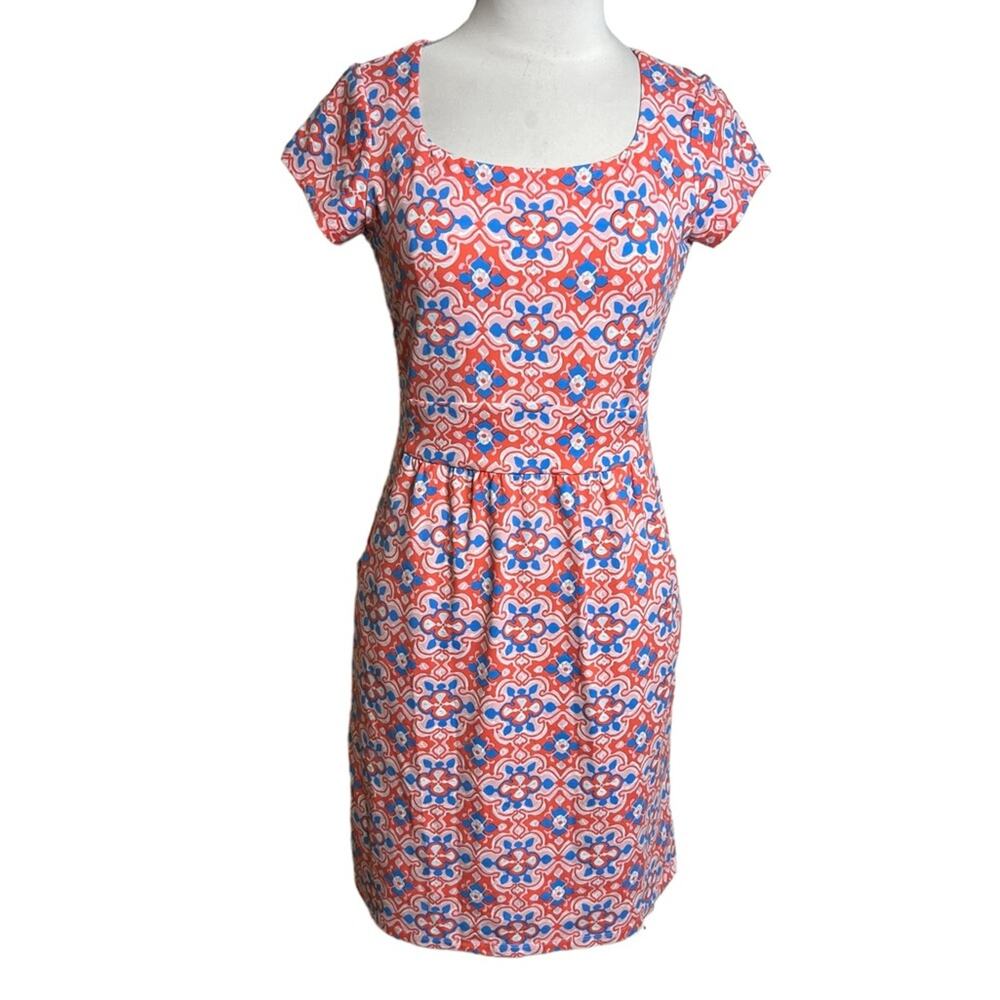 J. McLaughlin Catalina cloth geometric print dress w pockets Sz XS